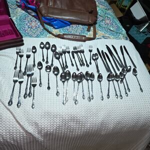 NATIONAL STAINLESS (JAPAN) 50.PCS VINTAGE TALLY HO  FLATWARE SET